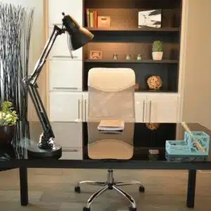 Black Study Lamp on Black Table